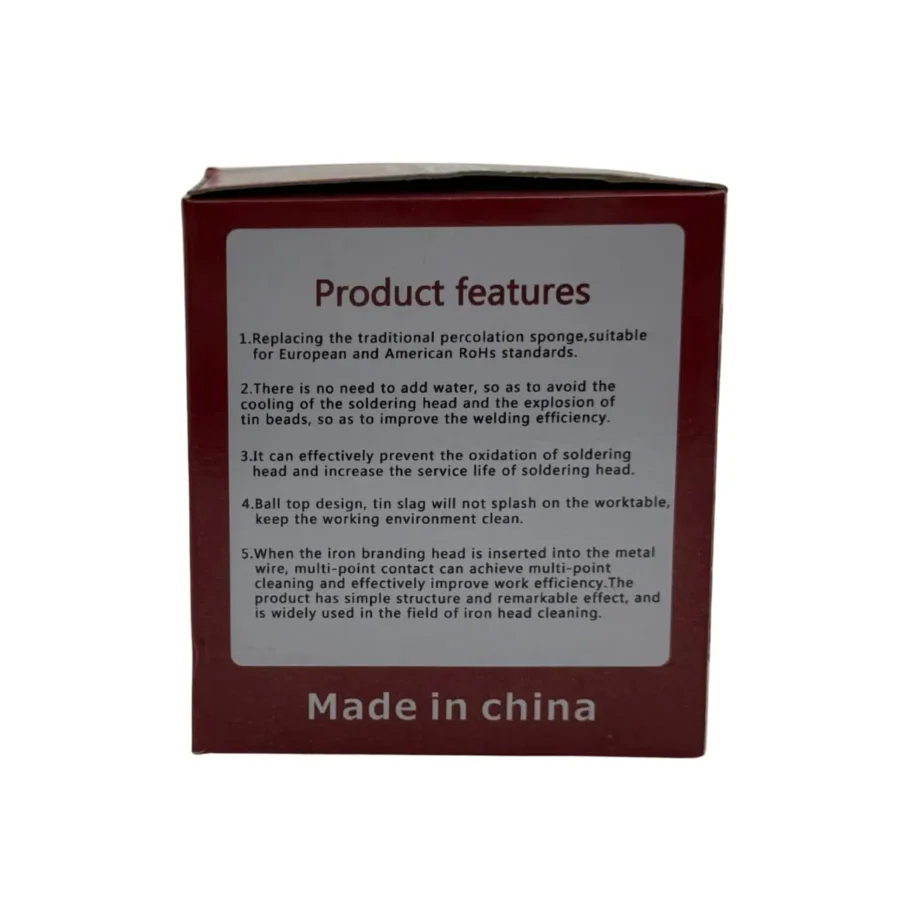 Soldering Iron Cleaner package back