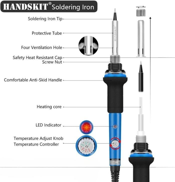 ⁦شنطة عدة صيانة متنقلة كاملة HANDSKIT 830LN مع كاوية 60W وعدسة تكبير 40X⁩ - الصورة ⁦8⁩