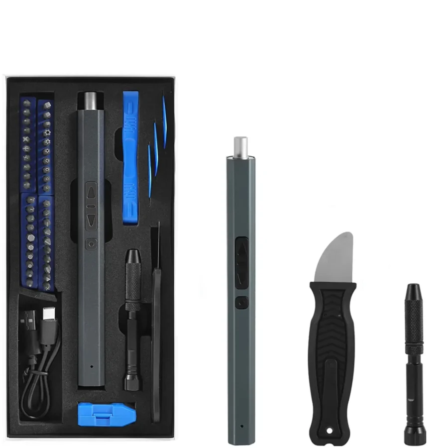 Electric precision screwdriver set M&R 40 bits for phone repair inside package