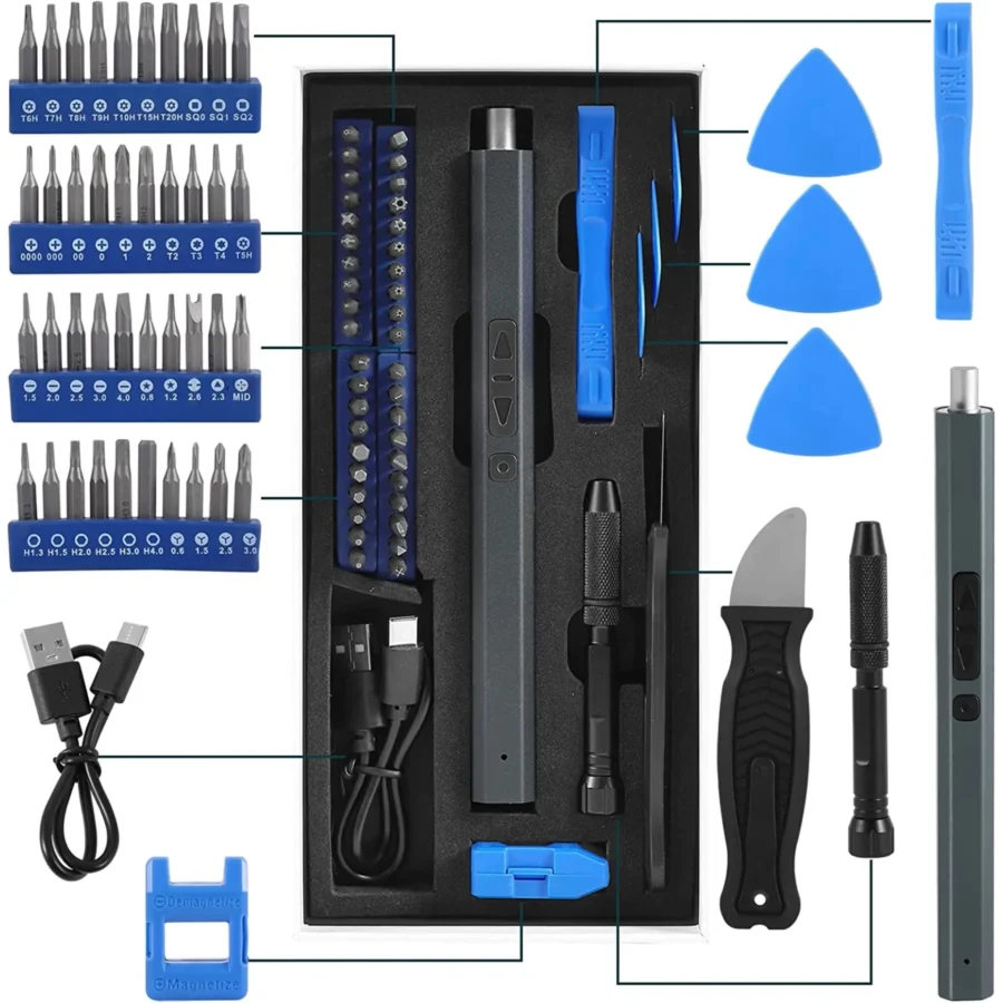 Electric precision screwdriver set M&R 40 bits for phone repair package include