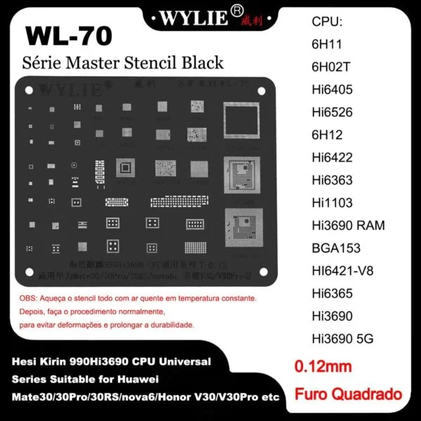 WL-70 شبلونة WYLIE WL-70 لمعالجات Kirin 990 وHi3690 من هواوي - Image 1
