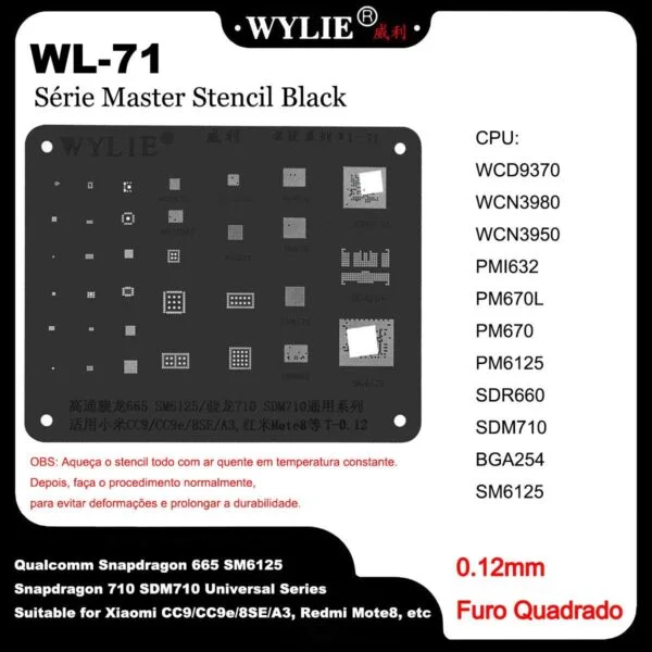 WL-71 شبلونة WYLIE WL-71 لمعالجات Snapdragon 665 و710 - الصورة 1